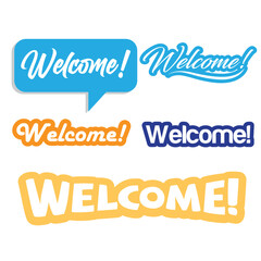 Welcome label design elements template modern elegance