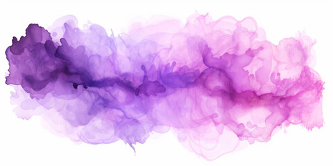 Fototapeta premium Light Purple Watercolor Stain on White Paper. Isolated Transparent Background.