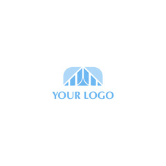 architectural monogram logo in the shape of a house
