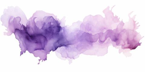 Fototapeta premium Light Purple Watercolor Stain on White Paper. Isolated Transparent Background.