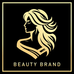 vector flat-hand drawn hair salon logo collection
