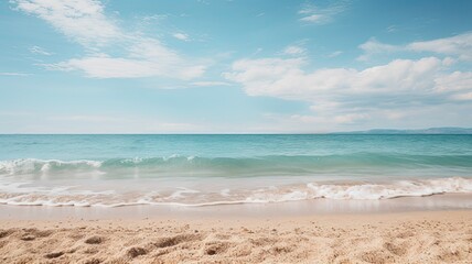 Fototapeta na wymiar Serene Beach with Clear Blue Waters