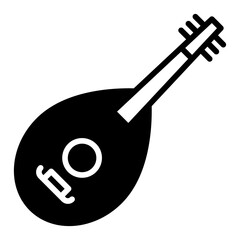 Lute solid glyph icon