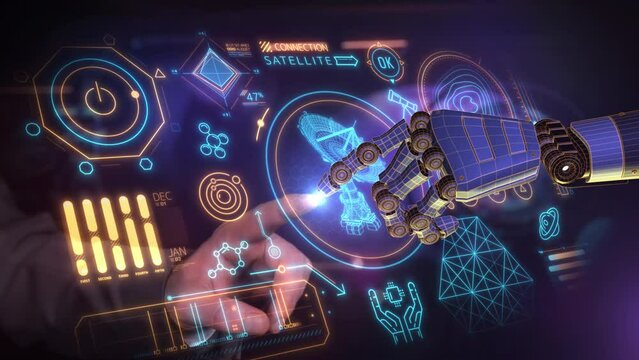 Animation on the topic of creating artificial intelligence.