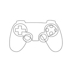 Game controller continuous one line drawing outline vector illustration