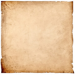  Old worn paper sheet on transparency background PNG