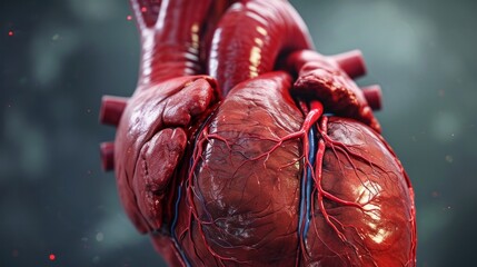 human heart anatomy 3d visualisation     - obrazy, fototapety, plakaty