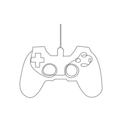 Game controller continuous one line drawing outline vector illustration