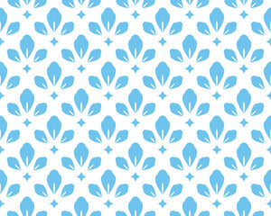 Fototapeta premium Flower geometric pattern. Seamless vector background. Blue and white ornament
