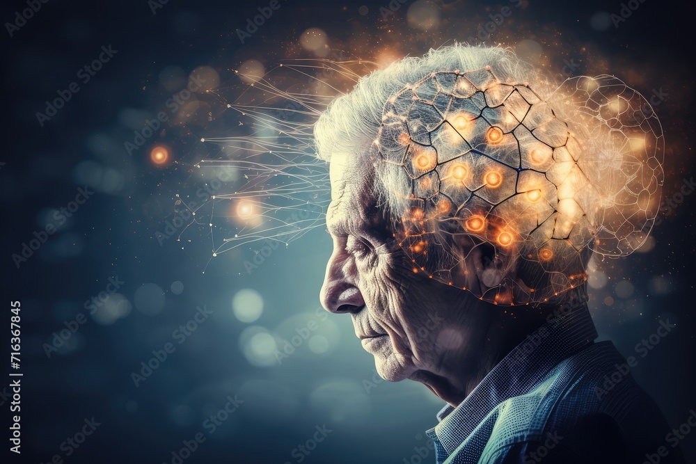 Poster neuron and neuronal connections colorful mindset. learning dynamics synaptic cleft, fostering cognit