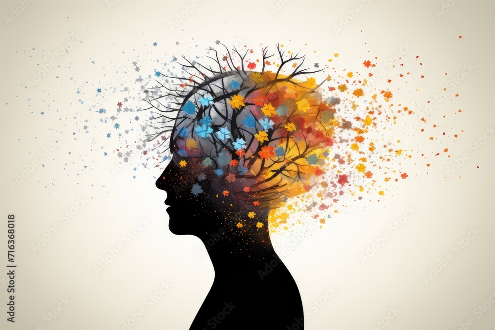 Poster neuron and neuronal connections colorful mindset. learning dynamics synaptic cleft, fostering cognit