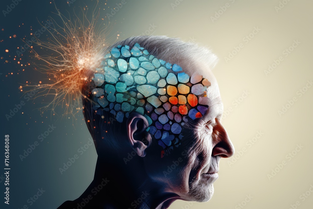 Poster neuron and neuronal connections colorful mindset. learning dynamics synaptic cleft, fostering cognit
