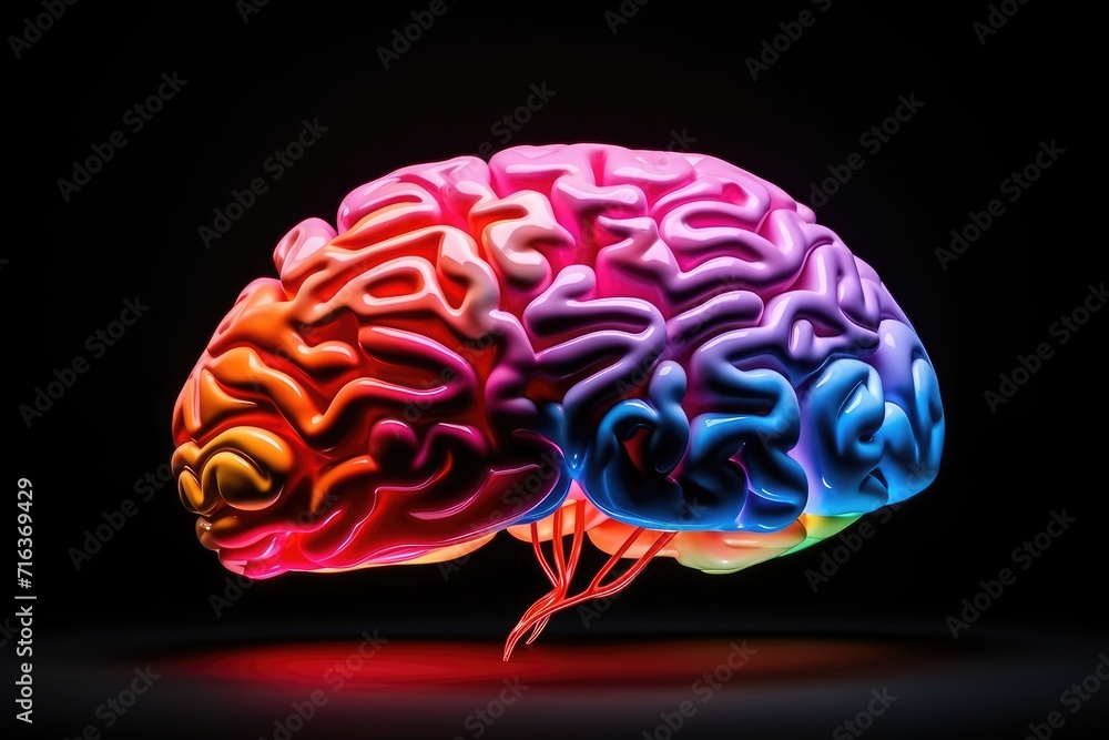 Poster brain puzzle jigsaw: training for mind fitness. energy flows through synapses, enhancing skill and n