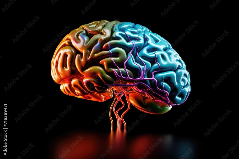 Poster brain puzzle jigsaw: training for mind fitness. energy flows through synapses, enhancing skill and n