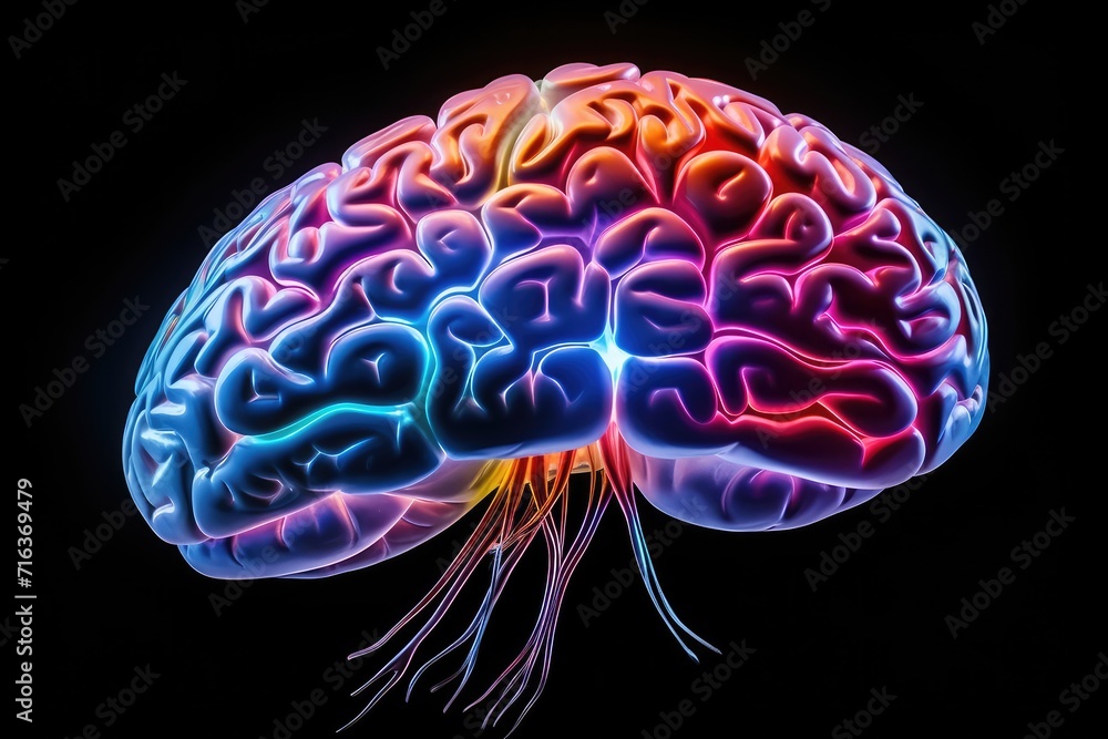 Poster brain puzzle jigsaw: training for mind fitness. energy flows through synapses, enhancing skill and n