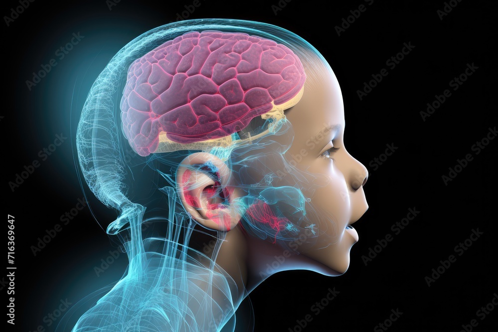 Poster brain puzzle jigsaw: training for mind fitness. energy flows through synapses, enhancing skill and n