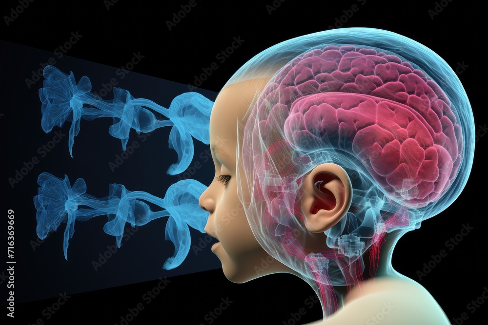Poster brain puzzle jigsaw: training for mind fitness. energy flows through synapses, enhancing skill and n