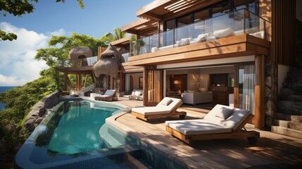 Fototapeta premium Luxury villa resort, sea 