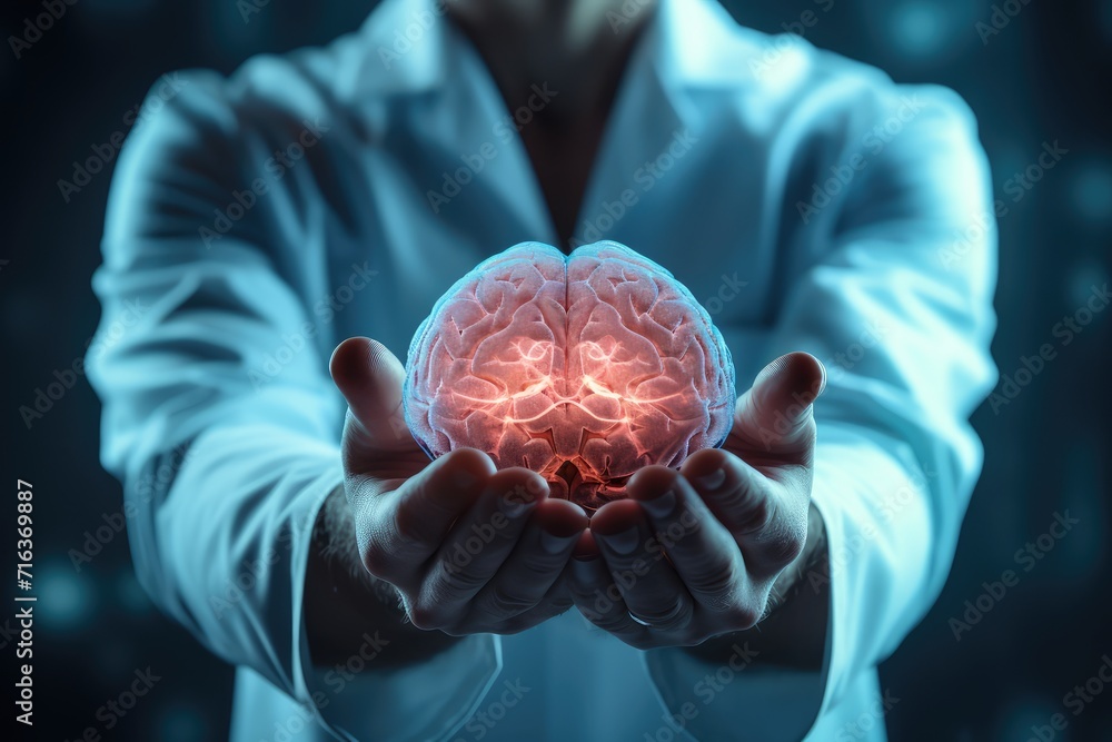Poster brain puzzle jigsaw: training for mind fitness. energy flows through synapses, enhancing skill and n