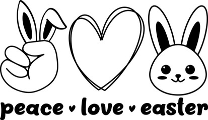 Peace love easter, Cute bunny, Easter Svg.