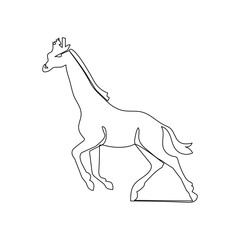 Giraffe continuous one line drawing outline vector illustration