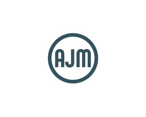 AJM logo design vector template