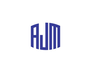 AJM logo design vector template