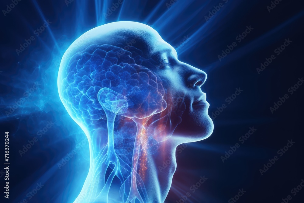 Poster brain puzzle jigsaw: training for mind fitness. energy flows through synapses, enhancing skill and n