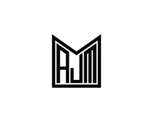 AJM logo design vector template