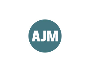 AJM logo design vector template