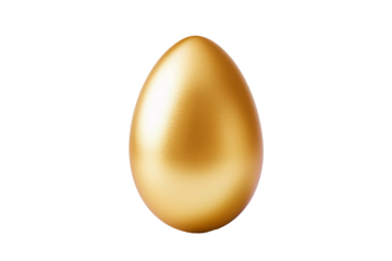 Golden easter egg on transparent background. Generative ai.