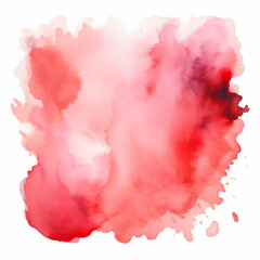 Light Red Watercolor Stain on White Paper. Isolated Transparent Background.