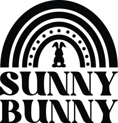 Sunny bunny, Easter silhouette, Cute rabbit.