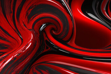 Abstrakte Marmor-Acrylfarben in Rot und Schwarz in Wellen gemalt, Textur. - obrazy, fototapety, plakaty