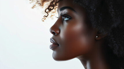 profile beauty portrait of a afro-caribbean woman