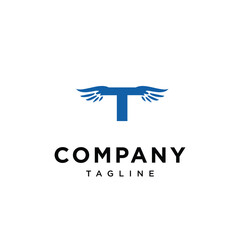 Letter T Angle Wings logo icon vector template.eps