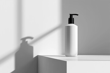 Commercial Hand pump shampoo bottle mockup - obrazy, fototapety, plakaty
