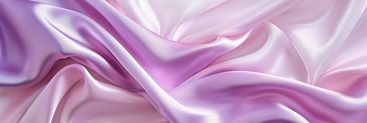 Elegant satin fabric background with luxurious folds in soft pink and purple colors, ideal for fashion or textile design