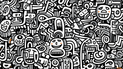 Abstract seamless doodle background, artistic background