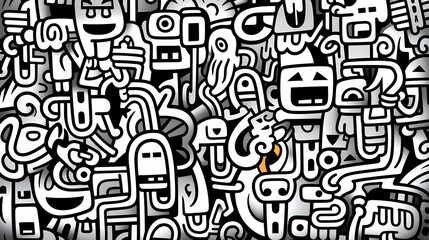 Fototapeta premium Abstract seamless doodle background, artistic background