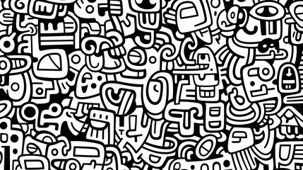 Abstract seamless doodle background, artistic background