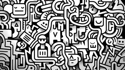 Abstract seamless doodle background, artistic background