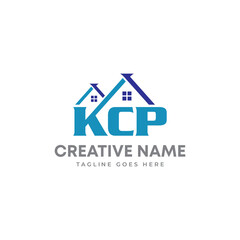 real estate logo. initial letter KCP real estate logo.