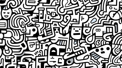 Abstract seamless doodle background, artistic background