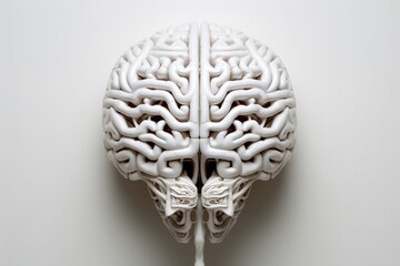 Human Brain Model Isolated on White Background