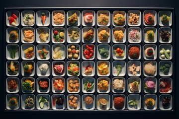 Diverse Cuisine Collection in Organized Trays