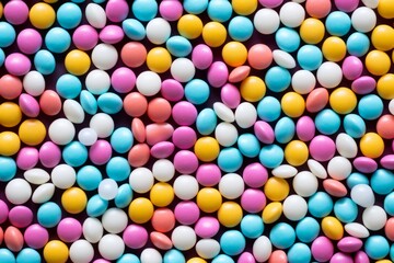 Fototapeta na wymiar Colorful Candy Coated Chocolates Background
