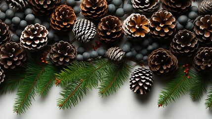 horizontal_frame_made_from_fir_tree_branches_and_cones
