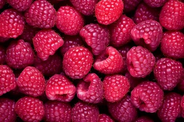 Fresh Raspberries Close-up Texture Background