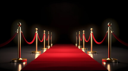 Red carpet staircase background, VIP entrance, night award ceremony